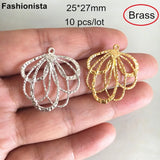 10 pcs Double Sided Brass Wire Charms 25*27mm For Jewelry Making