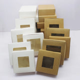 10 pcs DIY Window White/Kraft Paper Big Christmas Cake Boxes