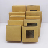 10 pcs DIY Window White/Kraft Paper Big Christmas Cake Boxes