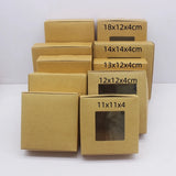 10 pcs DIY Window White/Kraft Paper Big Christmas Cake Boxes