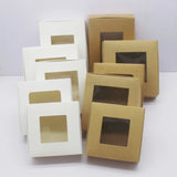 10 pcs DIY Window White/Kraft Paper Big Christmas Cake Boxes