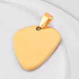 10 pcs Stainless Steel Dog Tag Guitar Pick Pendant Necklace Jewelry