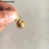 10 pcs Brass Bell Charms 12mm Metal Carve Pattern Design Raw Brass/Steel Color