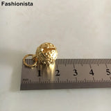 10 pcs Brass Bell Charms 12mm Metal Carve Pattern Design Raw Brass/Steel Color