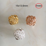 10 pcs Brass Filigree Beads 15x13.6mm Europe Beads For Jewelry Making - AB