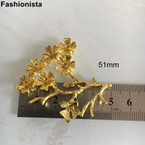 10 pcs Heavy Metal Flowers Tree 47x51mm Gold/Silver-color