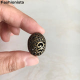 10pcs Oval Hollow Metal Beads - Jewelry Crafts Making - Antique Bronze