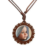 Personalized Photo Necklace Custom Pendant Rope Chain Jewelry