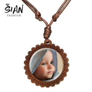 Personalized Photo Necklace Custom Pendant Rope Chain Jewelry
