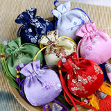Embroidery Plum Chinese Style Brocade Jewelry Storage Bags
