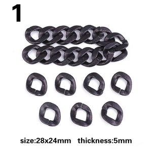 10 pcs Colorful Acrylic Chain Buckle Plastic Rings for DIY Key Chain Earring Nec