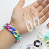 10 pcs Colorful Acrylic Chain Buckle Plastic Rings for DIY Key Chain Earring Nec