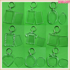 10 pcs Blank Acrylic Keychain Holder DIY Key Chain Gift
