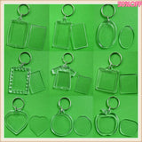 10 pcs Blank Acrylic Keychain Holder DIY Key Chain Gift