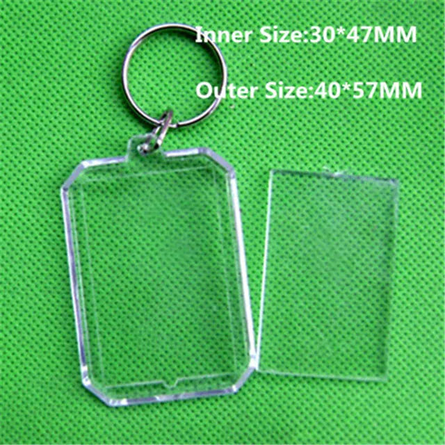 10 pcs Blank Acrylic Keychain Holder DIY Key Chain Gift