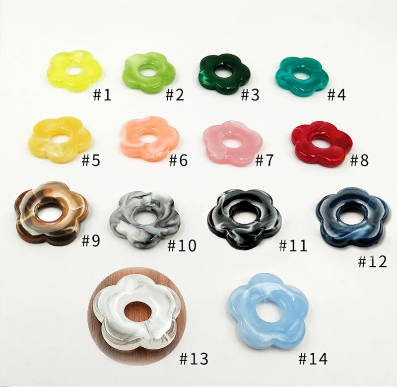 10 pcs/Lot Resin Half Flower Beads for DIY Earrings