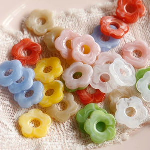 10 pcs Resin Half Flower Beads DIY Earrings Jewelry Material