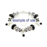 10 pcs Snap Clasp Snake Chain Bracelets Silver Plated Beads Jewelry DIY