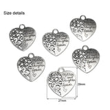10 pcs Metal Love Heart Charms Pendants for Jewelry Making DIY Accessories