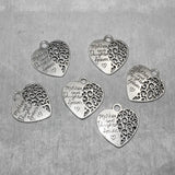 10 pcs Metal Love Heart Charms Pendants for Jewelry Making DIY Accessories
