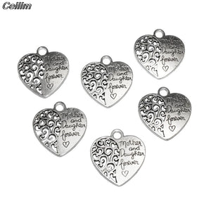 10 pcs Metal Love Heart Charms Pendants for Jewelry Making DIY Accessories