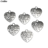 10 pcs Metal Love Heart Charms Pendants for Jewelry Making DIY Accessories