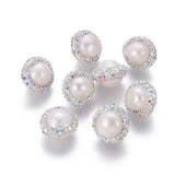 10 pcs Freshwater Pearl Beads with Rhinestone for Jewelry Making