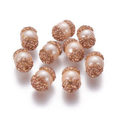 10 pcs Freshwater Pearl Beads with Rhinestone for Jewelry Making
