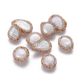 10 pcs Freshwater Pearl Beads with Rhinestone for Jewelry Making