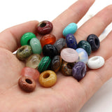 10 pcs Natural Stone Beads Abacus Shape Big Hole Beads for DIY Jewelry Making