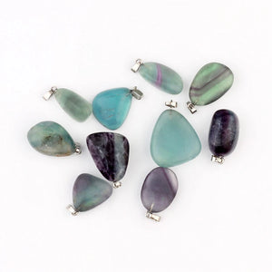 10 pcs Natural Striped Fluorite Pendants Healing Crystal Reiki Chakra