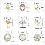 10pcs Pearl Rhinestone Buttons Flatback Flower Brooch DIY Craft Accessories