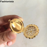 Picture Frame Locket Brass Steampunk Filigree Wishing Box Charm Pendants