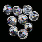10 pcs Rainbow Mini Clear Glass Ball Beads Globe Glass Bottle Pendant Charms