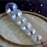 10 pcs Rainbow Mini Clear Glass Ball Beads Globe Glass Bottle Pendant Charms