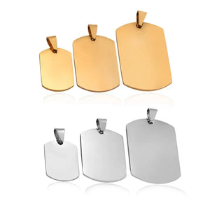 10 pcs Stainless Steel Military Army Style ID Blank Dog Tags Pendant