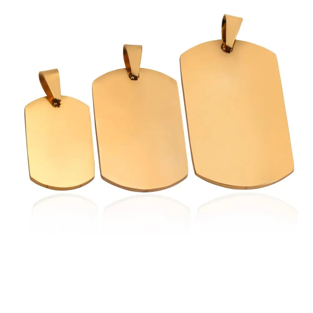 10 pcs Stainless Steel Military Army Style ID Blank Dog Tags Pendant