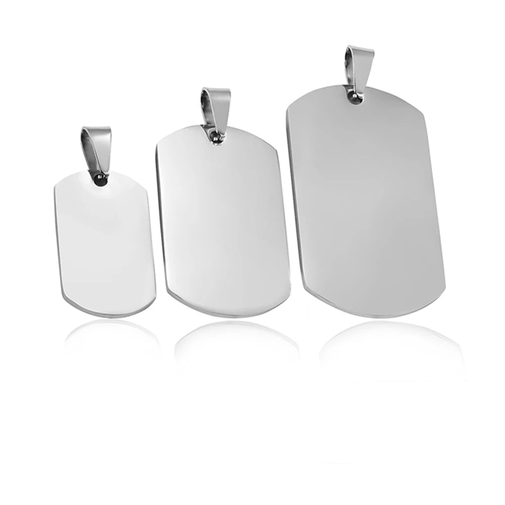 10 pcs Stainless Steel Military Army Style ID Blank Dog Tags Pendant