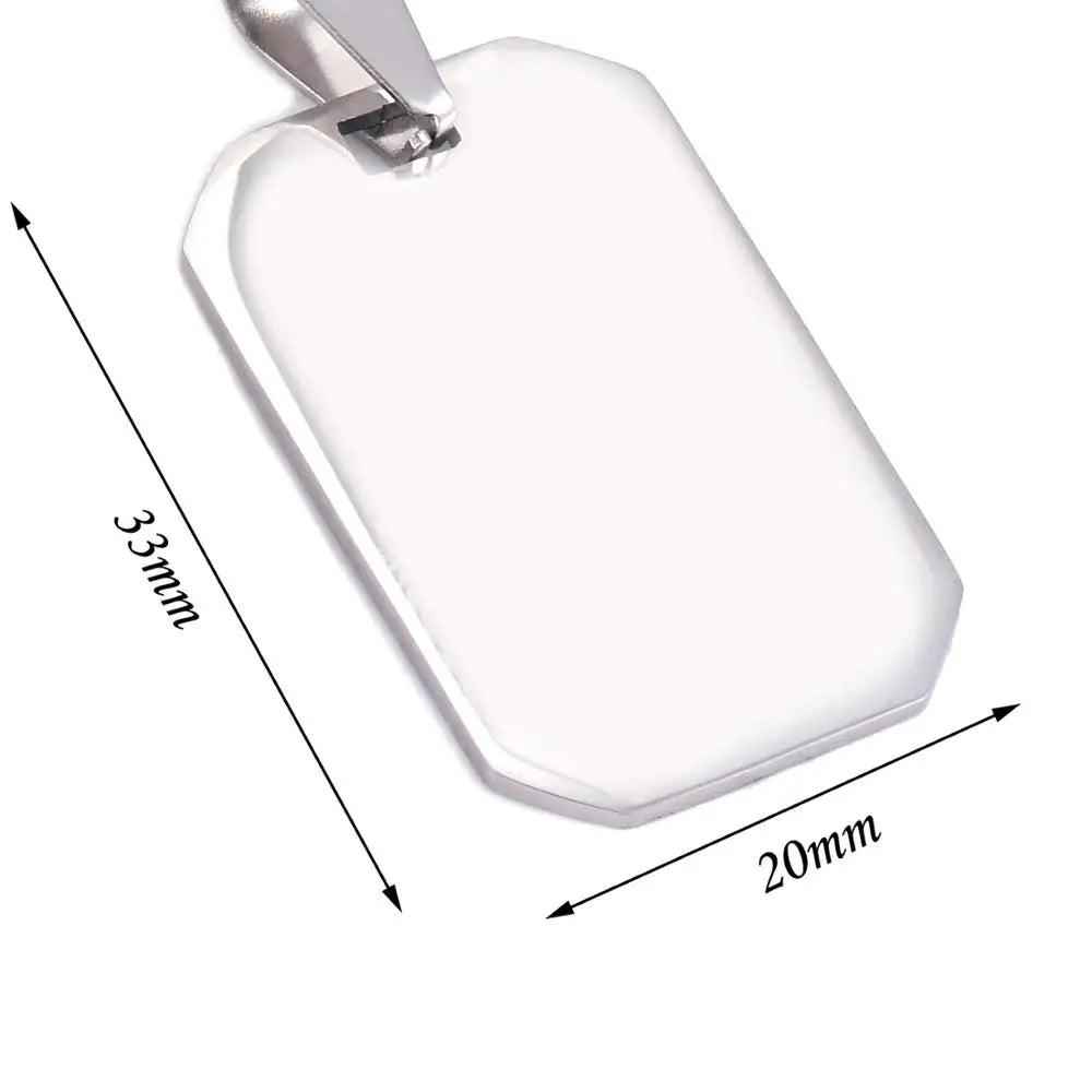 10 pcs Stainless Steel Stamping Blank ID Dog Tags Pendant Necklace