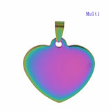 10 pcs Stainless Steel Heart Dog Tags Pendant Necklace Findings