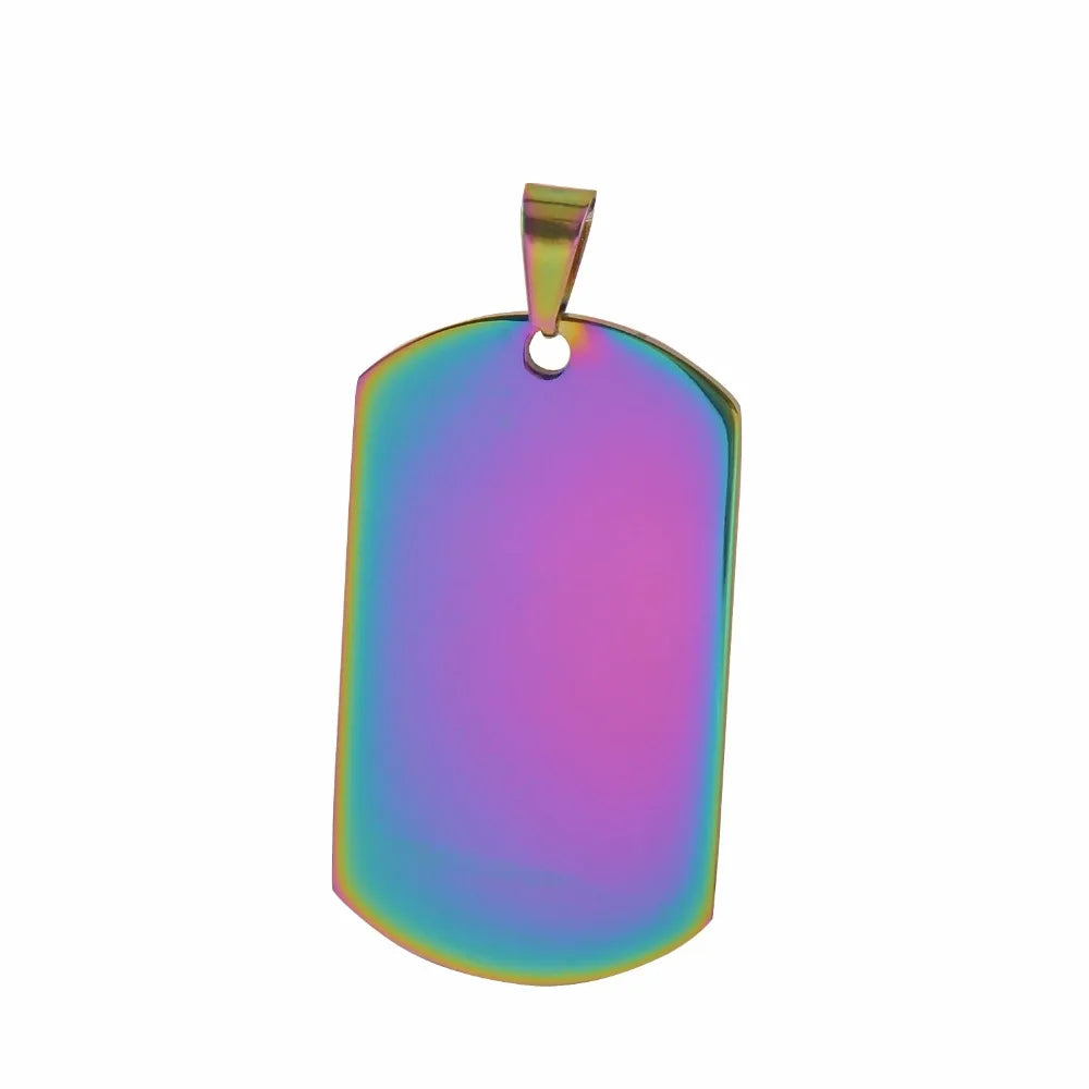 10pcs Stainless Steel Dog Tags Pendant Necklace Jewelry Findings