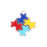 10 Autism Awareness Pendants With Holes Puzzle Piece Jigsaw Charm