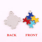10 Autism Awareness Pendants With Holes Puzzle Piece Jigsaw Charm