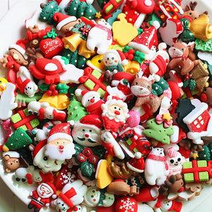 10 Pcs Christmas Mini Resin Charms For DIY Craft Jewelry Making