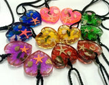 10 pcs Colorful Starfish Heart Pendant Specimens