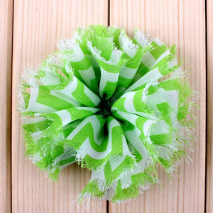 10pcs 3.3" Striped Chiffion Flower Hair Accessories