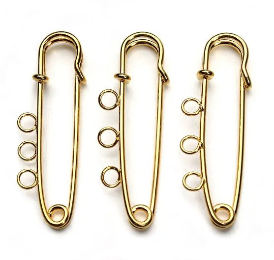10pcs 50mm Iron Brooch Clip Base Pin Safety Blank DIY Jewelry Making Supplies