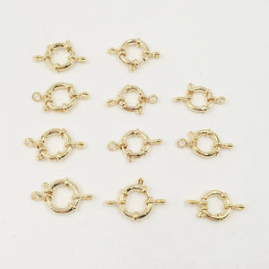 10 pcs 18k Plated Sailor Clasp 16mm/14mm Necklace Findings