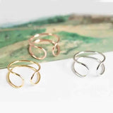 10 pcs Mix Open Wire Band Adjustable Rings Female Jewelry