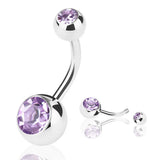 10 pcs Single Crystal Navel Belly Button Rings Surgical Steel